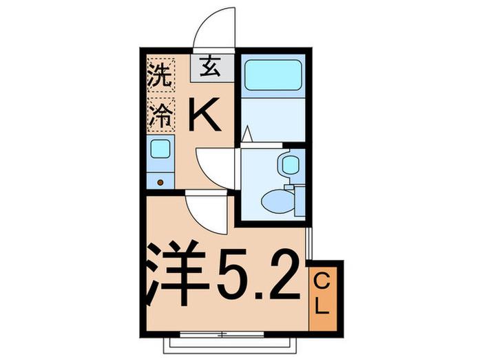 ソラナ横浜新子安(1K/1階)の間取り写真