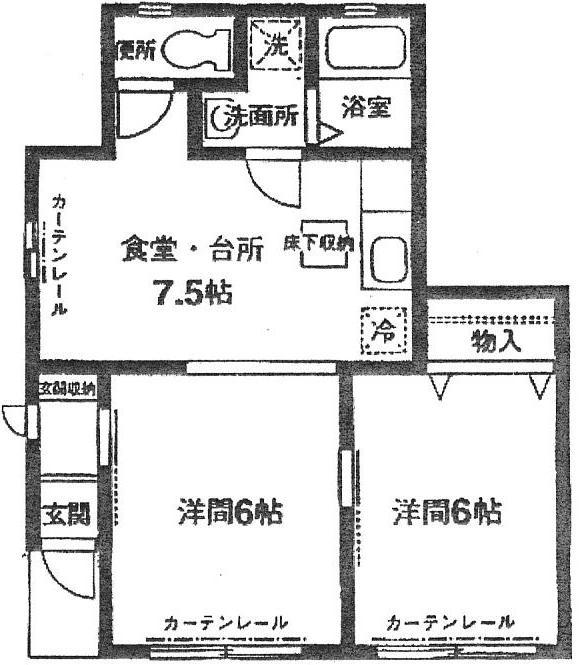 トーナス(2LDK/1階)の間取り写真