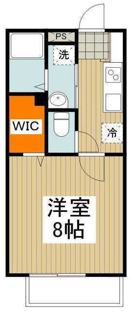 ソレジオ鳥山II(1K/1階)の間取り写真