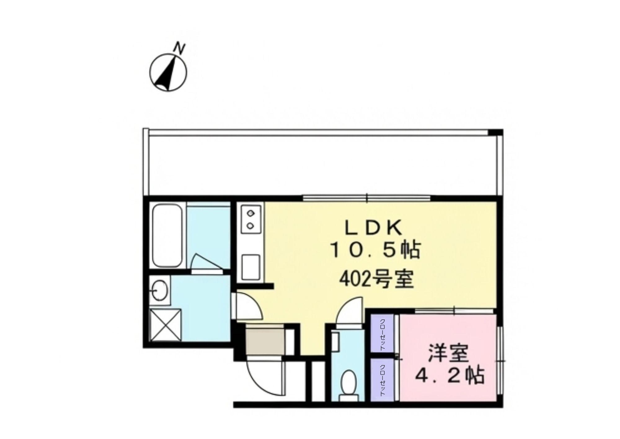 エクセルシオール新宿河田町(1LDK/3階)の間取り写真