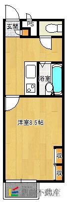 レオパレス新川II(1K/3階)の間取り写真