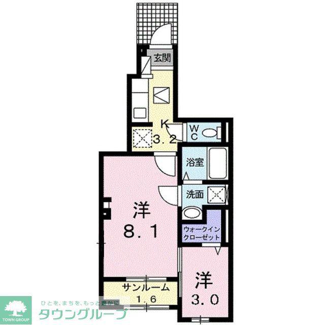 グレイシャス(1SK/1階)の間取り写真