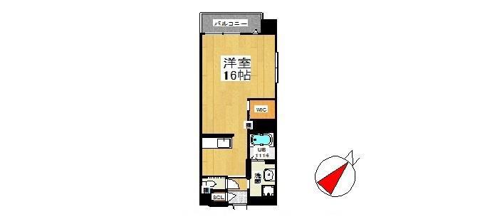 ウィングス戸畑(1LK/5階)の間取り写真