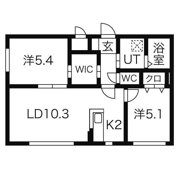 サクセス(2LDK/3階)の間取り写真