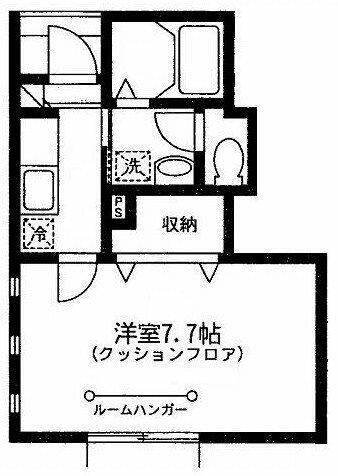 ミニョンA&K(1K/1階)の間取り写真