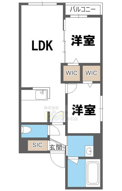 LA.DIMORA 本郷(2LDK/4階)の間取り写真