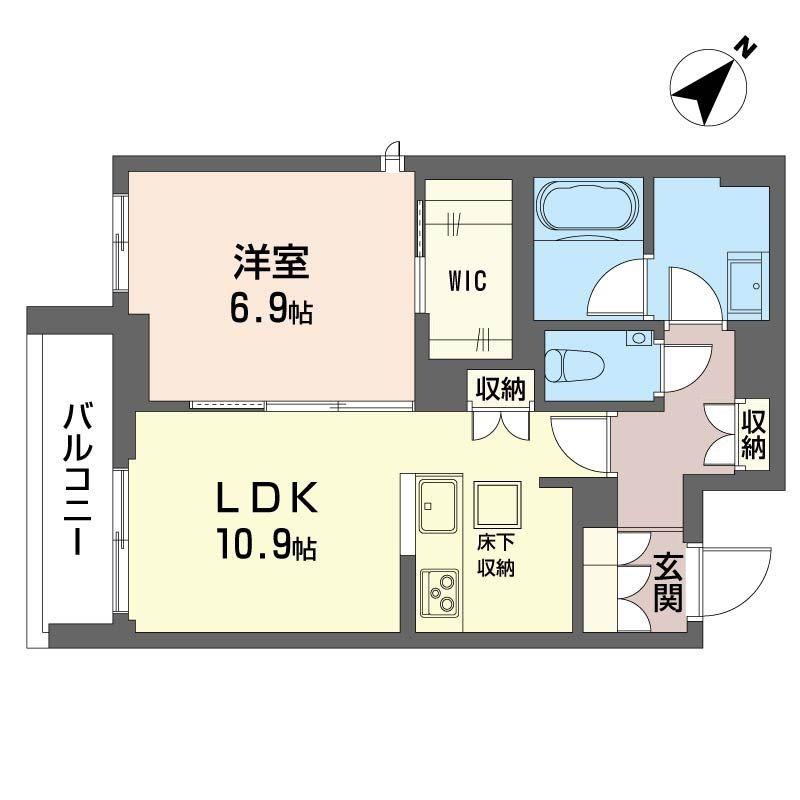 フォス 渋谷笹塚(1LDK/1階)の間取り写真