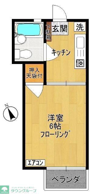 ウィル安藤(1K/1階)の間取り写真
