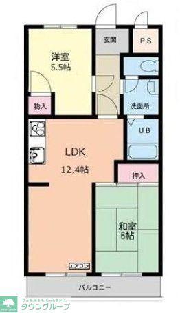 榎本第一コーポラス(2LDK/1階)の間取り写真