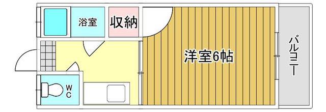 パルコーポA棟(1K/2階)の間取り写真