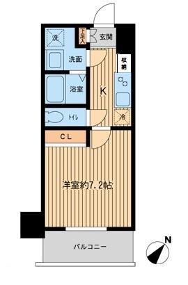 プライマルマチダ(1K/8階)の間取り写真