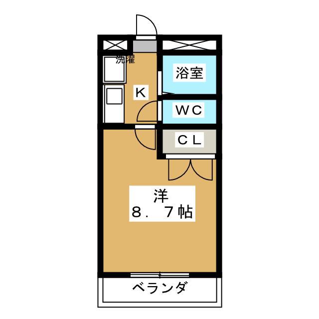 パレス欅(1K/2階)の間取り写真