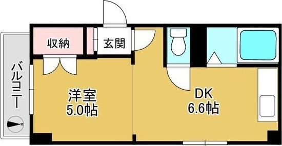 コーポラスPAPA(1DK/3階)の間取り写真