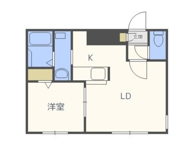 クローバー円山南(1LDK/4階)の間取り写真