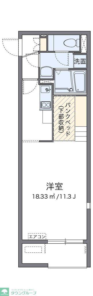 ミランダサンシャインII(1K/1階)の間取り写真
