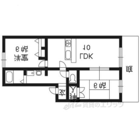 ルシェール正栄(2LDK/1階)の間取り写真