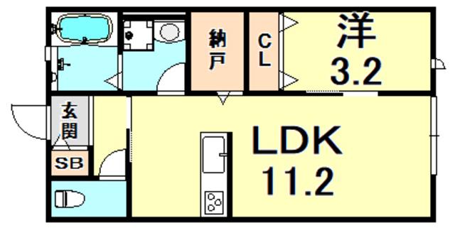 CHOPIN.UNショコラ(1LDK/1階)の間取り写真