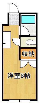 サンパレス星和(ワンルーム/2階)の間取り写真
