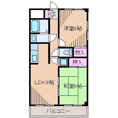 リバーサイド吉原II(2LDK/1階)の間取り写真