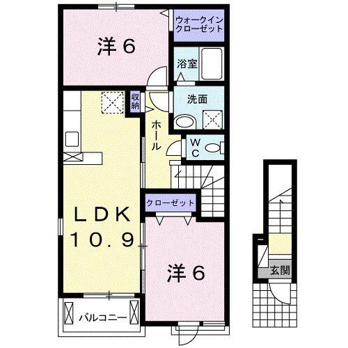 メゾン ド セイラン I(2LDK/2階)の間取り写真