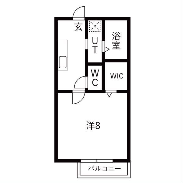 サンガーデン桜D(1K/2階)の間取り写真