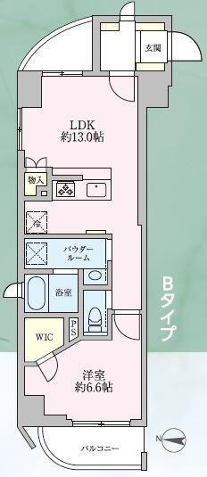 旭BUILDING(1LDK/4階)の間取り写真
