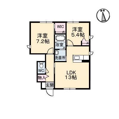 CASA BROTE A棟(2LDK/1階)の間取り写真