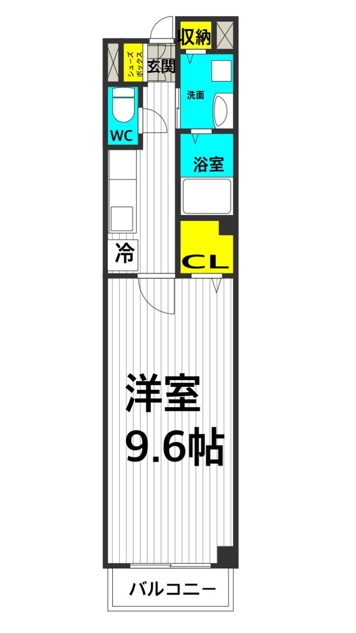 セイバリースクエア B(ワンルーム/1階)の間取り写真