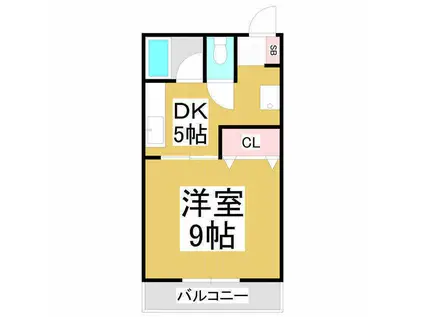 コーポ高山(1DK/2階)の間取り写真