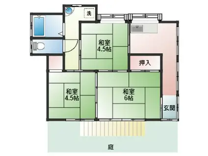 飯山満3丁目アパート(3K/1階)の間取り写真