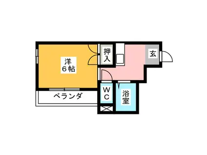 ビグストーンII(1K/2階)の間取り写真