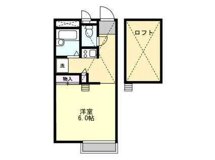 CLASSIC富岡(1K/1階)の間取り写真