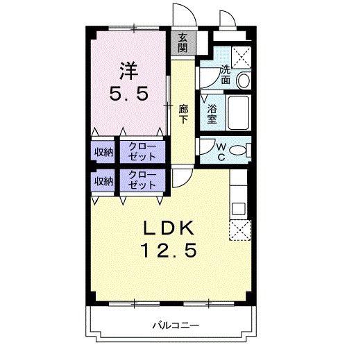 マンションエトランゼ(1LDK/2階)の間取り写真