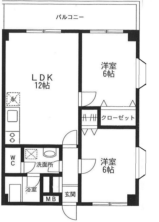 パールエミネンス(2LDK/1階)の間取り写真