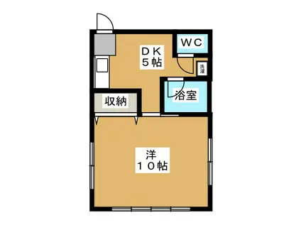南立澤アパート 西棟(1K/1階)の間取り写真