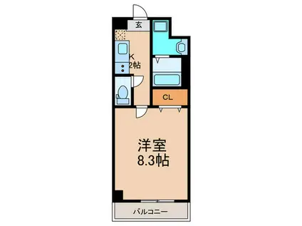 CION NISHIKUJO(1K/1階)の間取り写真