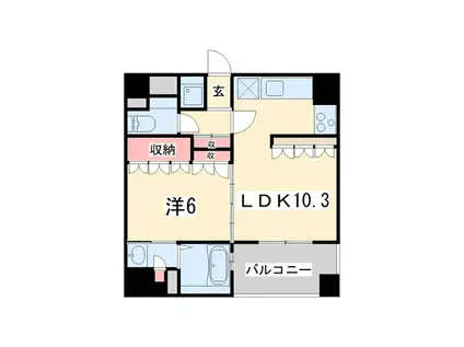 リーガル京都御所東(1LDK/4階)の間取り写真