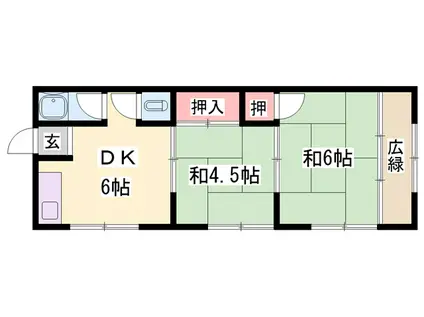 すえひろ荘(2DK/2階)の間取り写真