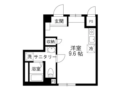 昇龍ビルII(ワンルーム/6階)の間取り写真