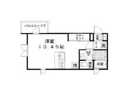 大岡山フローラ(ワンルーム/3階)の間取り写真