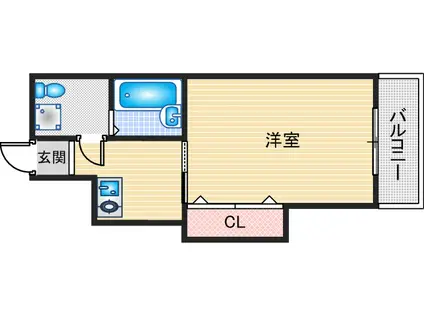 第9薩摩マンション(1K/4階)の間取り写真