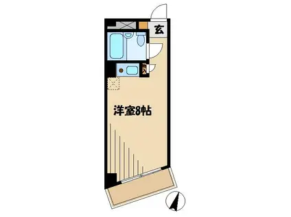 キャッスル日野台(ワンルーム/1階)の間取り写真
