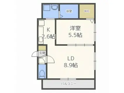 A BOND学園前 A棟(1LDK/2階)の間取り写真