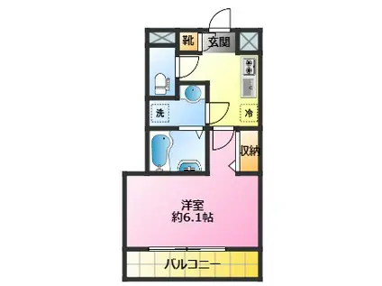 ベルシード武蔵小杉ノース(1K/2階)の間取り写真
