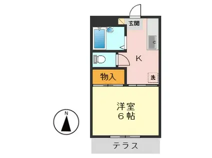 トーシンハイツ葛飾鎌倉(1K/1階)の間取り写真