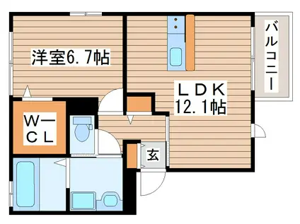 FORTRESS KEI(1LDK/2階)の間取り写真