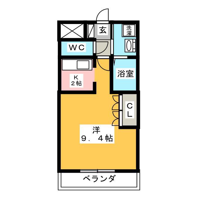シャトー友喜(1K/2階)の間取り写真