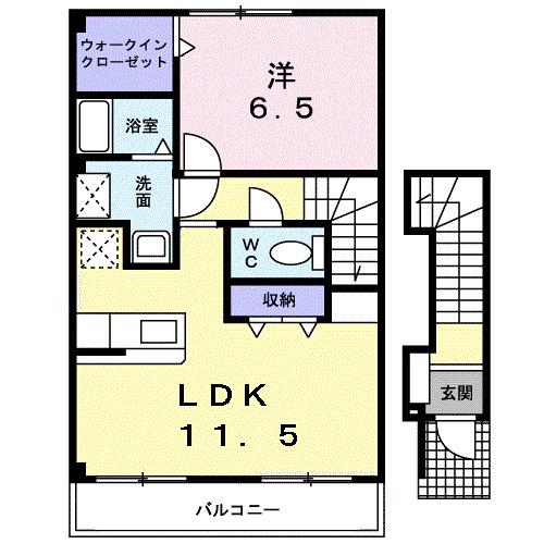 ニルヴァーナ・ウーノ(1LDK/2階)の間取り写真