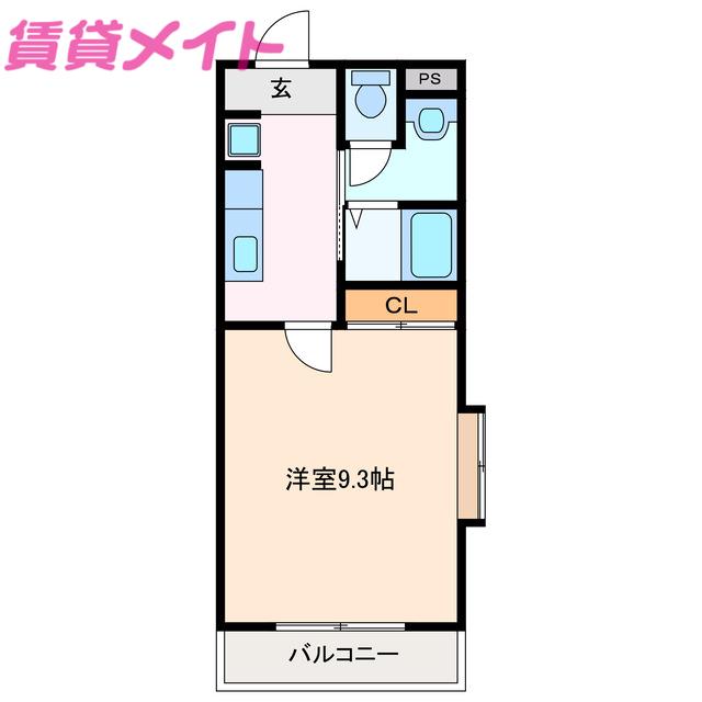 プレミール・レイ(1K/2階)の間取り写真