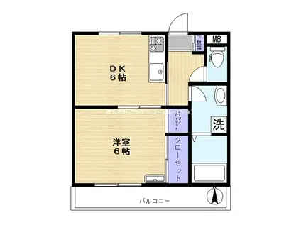 オーユーパレス四谷(1DK/3階)の間取り写真